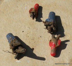 Wire nuts should never be used to connect outdoor lighting cables that are directly buried in the ground